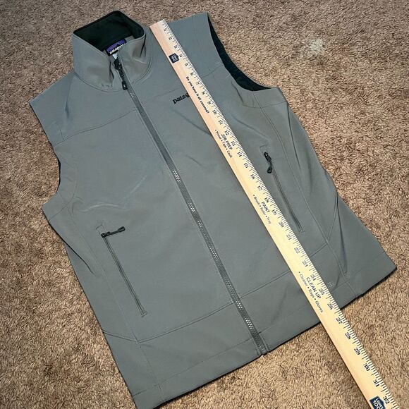 Patagonia Vest Mens M Gray Adze Polartec Windbloc Fleece Grid Hike Gorp - Picture 5 of 5